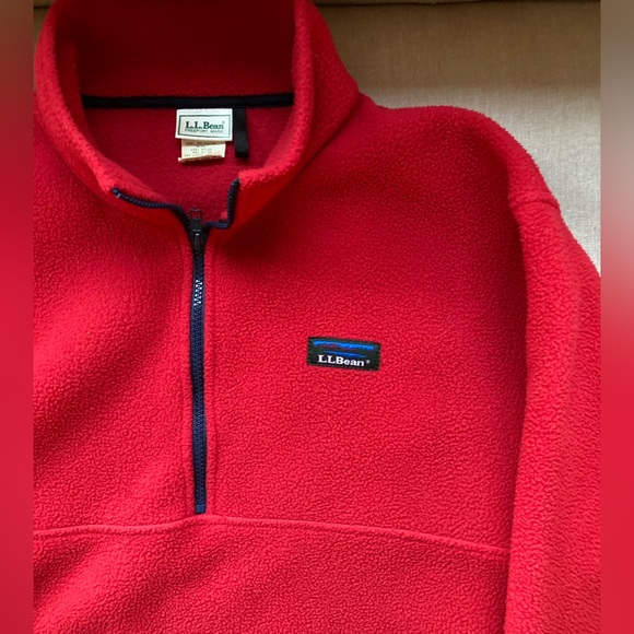L.L. Bean Other - Vintage 90s L.L. Bean Red Quarter Zip Fleece, medium